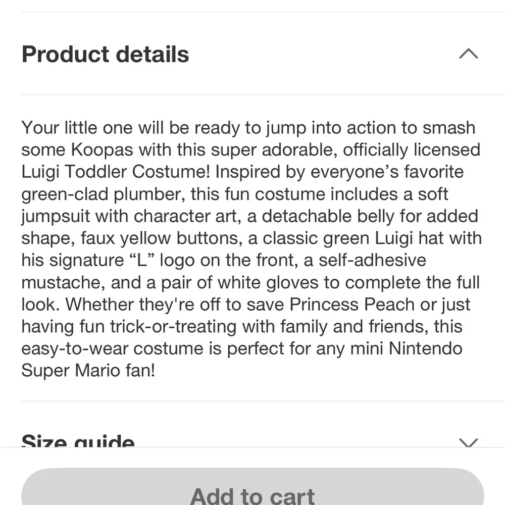 Kids Luigi Costume